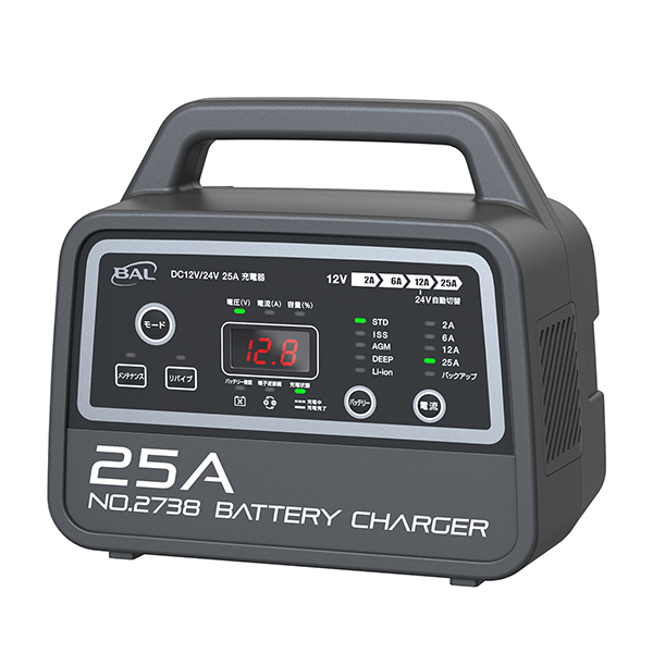 12V/24Vバッテリー専用　DC12V/24V 25A 充電器